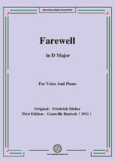 Farewell (Lebewohl),in D Major Vocal Solo & Collections sheet music cover